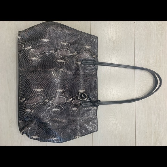 Etienne Aigner Penn Smoke Grey Snake Tote - Picture 15 of 17